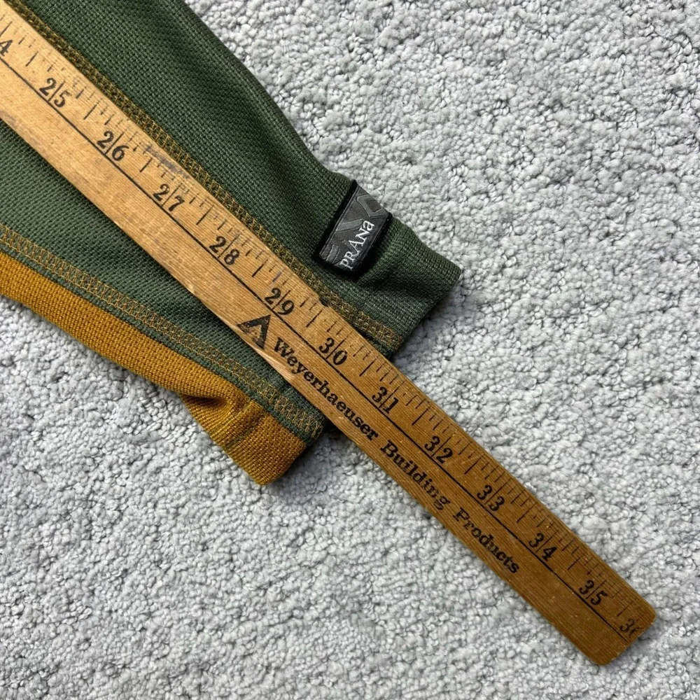 Prana Breathe Shirt Mens XL Green‎ Pullover Quarter Zip Long Sleeve Performance